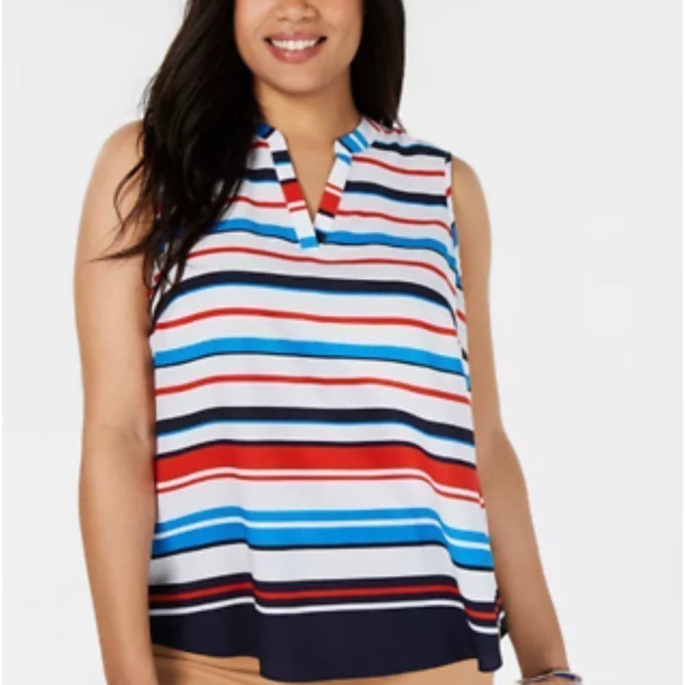 Charter Club Ocean Drift Striped Blouse Size 14